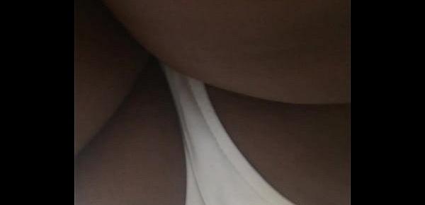  white panties under a white skirt on an escalator.MOV